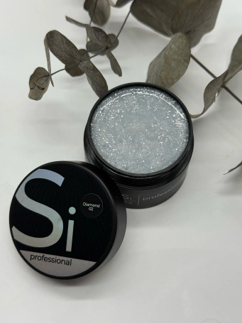 Гель Si «DIAMOND» #02 для наращивания и моделирования ногтей с поталью