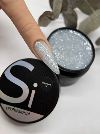 Гель Si «DIAMOND» #02 для наращивания и моделирования ногтей с поталью