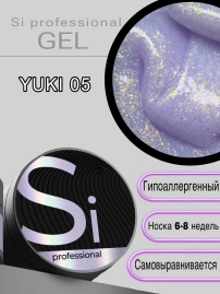 Гель Si «YUKI» #05 для наращивания и моделирования ногтей с хлопьями юки