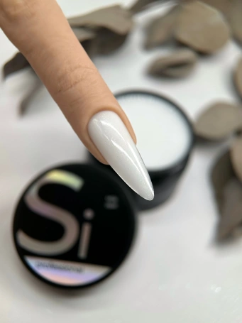 Гель Si «MILK OPAL» для наращивания и моделирования ногтей с шиммером, опаловый