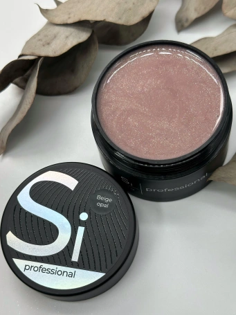 Гель Si «BEIGE OPAL» для наращивания и моделирования ногтей с шиммером, опаловый