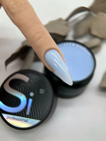 Гель Si «BLUE OPAL» для наращивания и моделирования ногтей с шиммером, опаловый