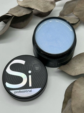Гель Si «BLUE OPAL» для наращивания и моделирования ногтей с шиммером, опаловый
